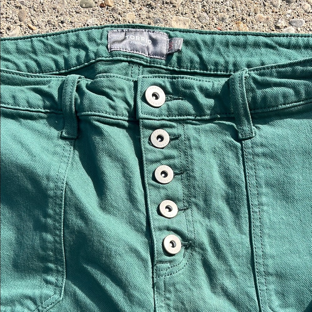 Torrid Green Cropped Ankle Jeans Relaxed Fit SZ 12S - Picture 6 of 6